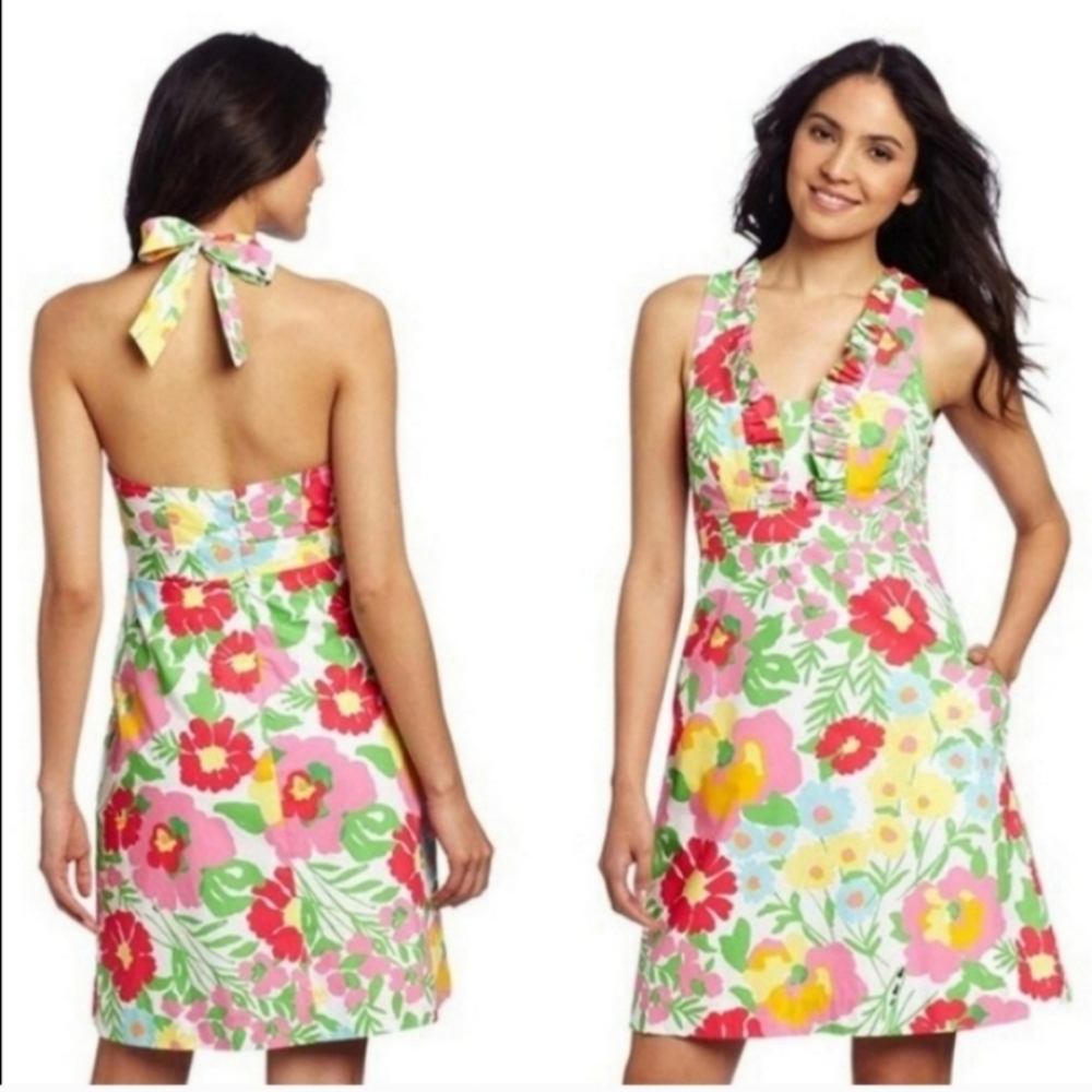 Lilly Pulitzer Lavin Halter Dress Floral Size 2